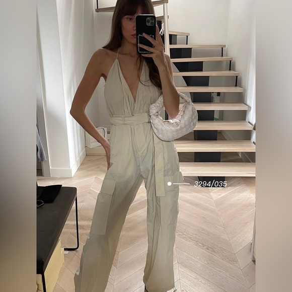 Zara jumpsuit cargo parachute with belt - Picture 8 of 12